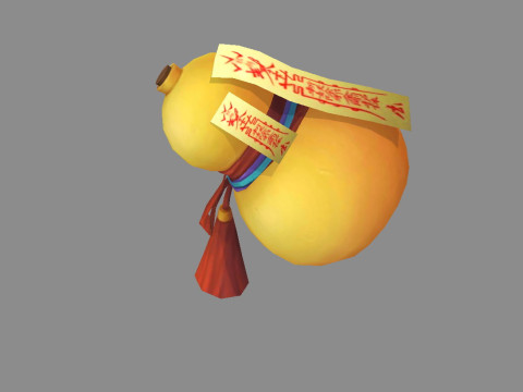 Cartoon rune gourd - Rune paper Model 3D