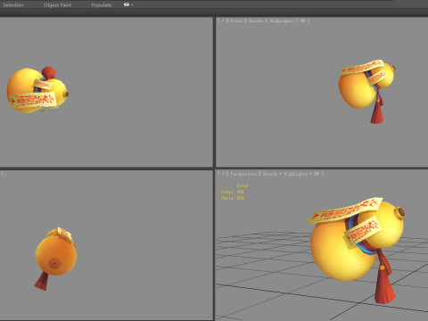 Cartoon rune gourd - Rune paper Model 3D