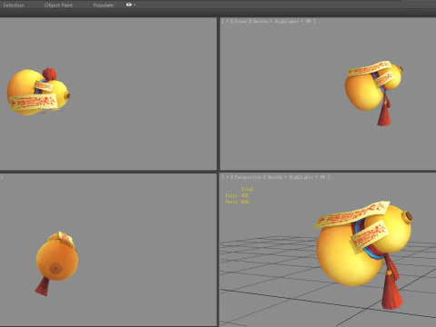 Cartoon rune gourd - Rune paper 3D Model