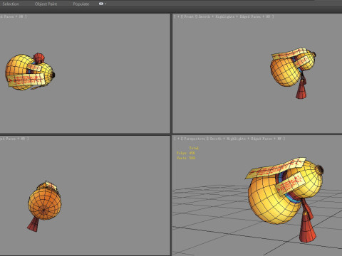 Cartoon rune gourd - Rune paper Model 3D