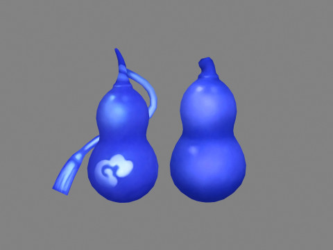 Cartoon purple gourds 3D Model