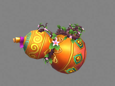 कार्टून वाइन लौकी माउंट 3D मॉडल