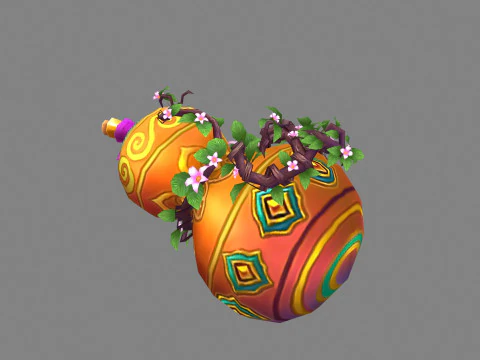 Cartoon Vine Gourd Mount 3D Model