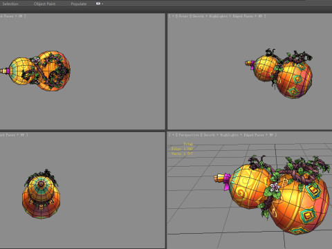 Cartoon Vine Gourd Mount 3D Model