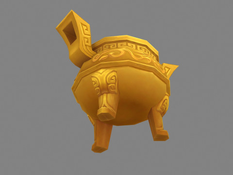 Cartoon Golden Tripod - Ding 3D Model