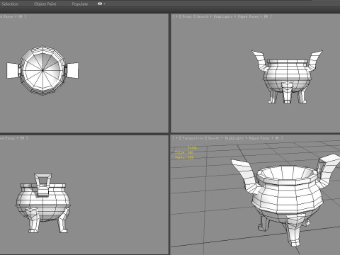 Cartoon Golden Tripod - Ding 3D Model