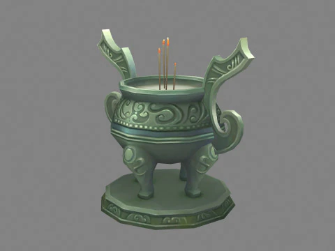 Cartoon incense burner - bronze tripod - Bronze Ding 3D Model