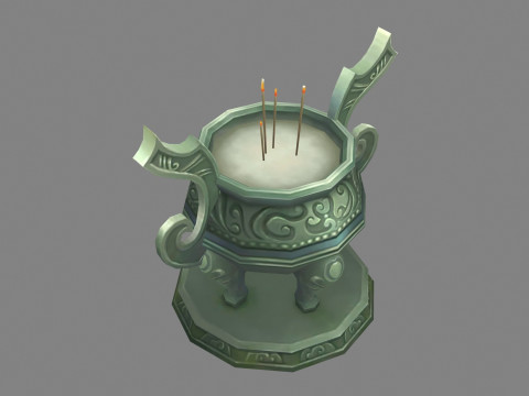 Cartoon incense burner - bronze tripod - Bronze Ding 3D Model