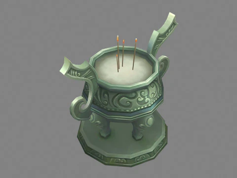 Cartoon incense burner - bronze tripod - Bronze Ding 3D Model