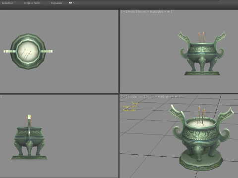 Cartoon incense burner - bronze tripod - Bronze Ding 3D Model