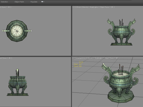 Cartoon incense burner - bronze tripod - Bronze Ding 3D Model