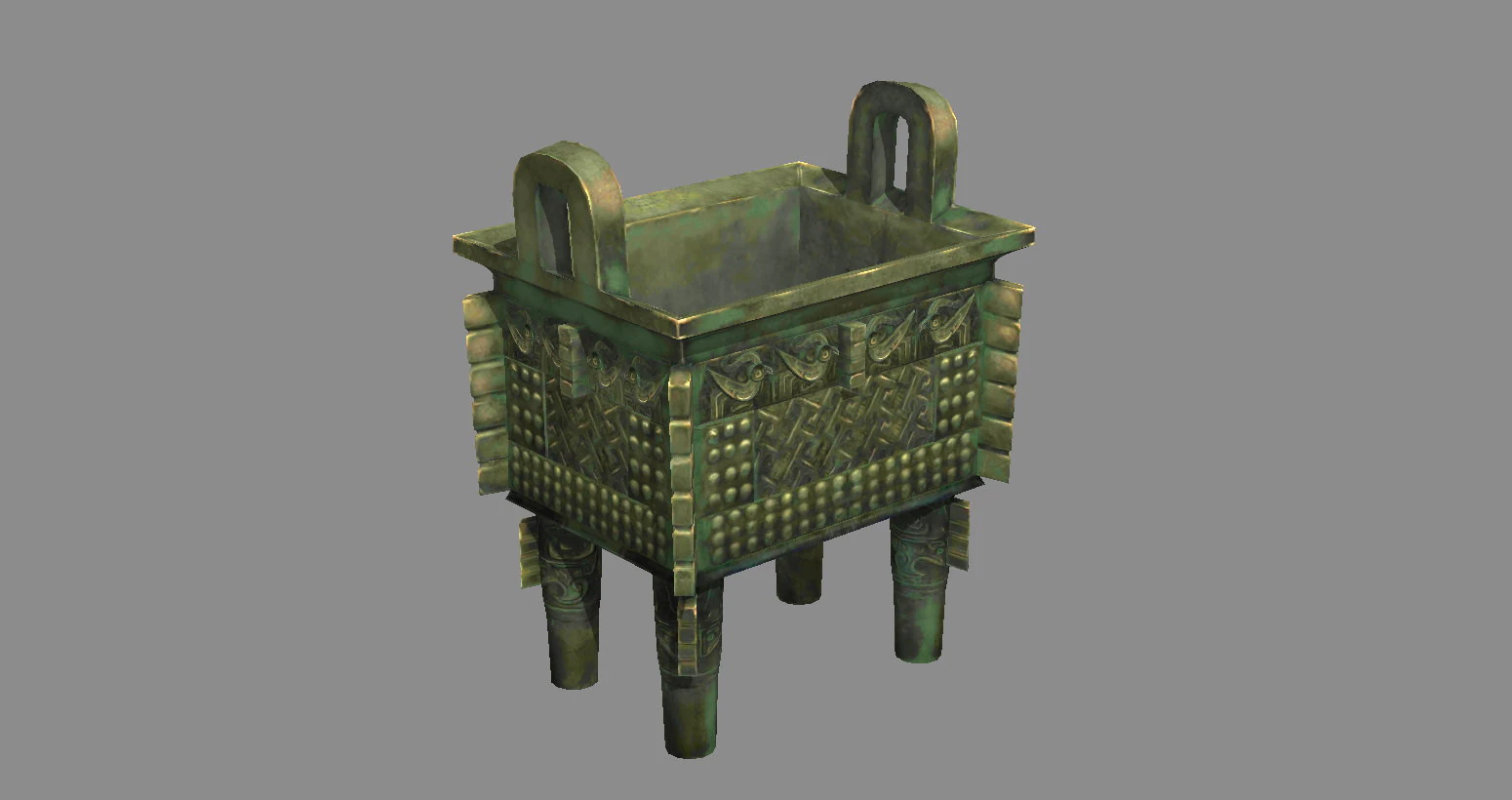 Bronze Tripod - Rectangular 3D Model .c4d .max .obj .3ds .fbx .stl .blend 