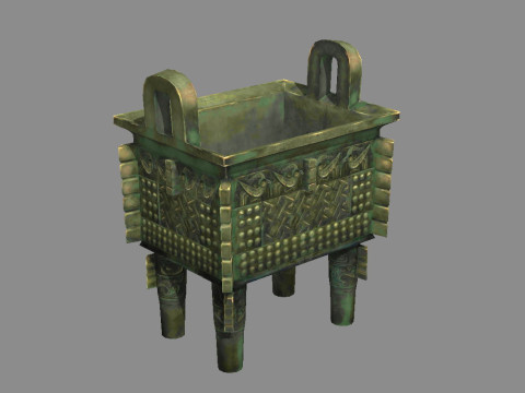 Bronze Tripod - Rectangular 3D Model