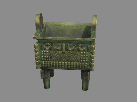Bronze Tripod - Rectangular 3D Model