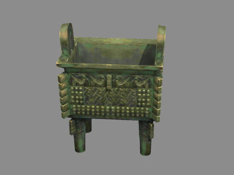 Bronze Tripod - Rectangular 3D Model