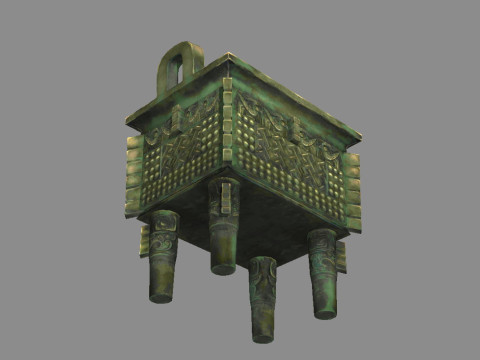 Bronze Tripod - Rectangular 3D Model