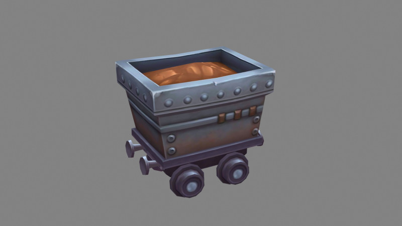 Cartoon tramcar - minecart - mine car - mine truck 3D Model .c4d .max .obj .3ds .fbx .stl .blend 