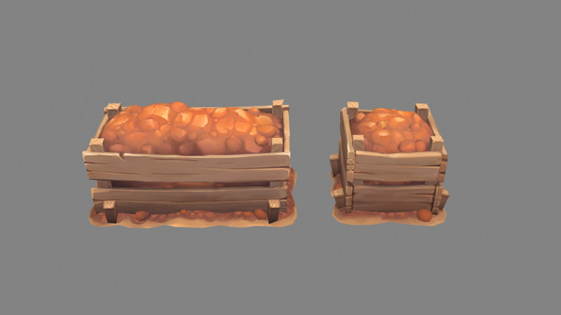 Soil packed in wooden boxes - mineral 3D 모델 .c4d .max .obj .3ds .fbx .stl .blend 