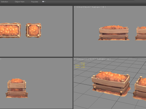 Soil packed in wooden boxes - mineral 3D 모델