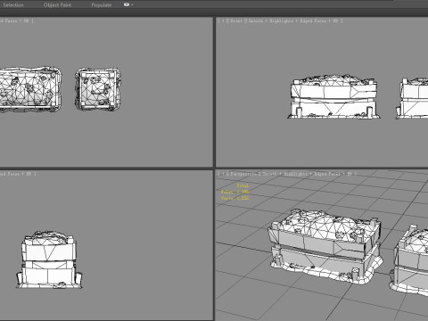 Soil packed in wooden boxes - mineral 3D 모델