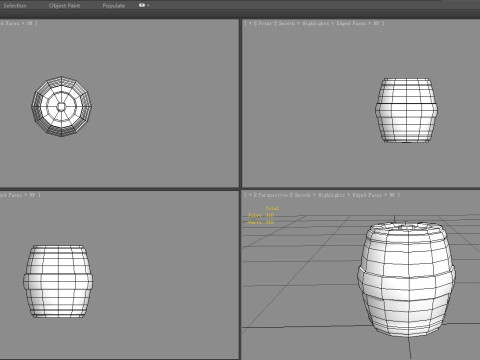A wine barrel - Cartoon round wooden barrel 3D Model