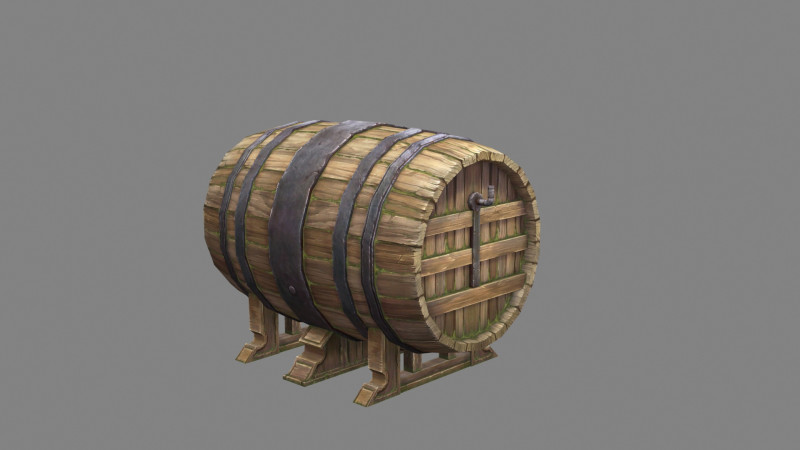 Wooden barrels for brewing 3D Model .c4d .max .obj .3ds .fbx .stl .blend 
