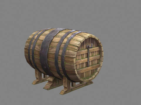 양조용 나무통 3D 모델