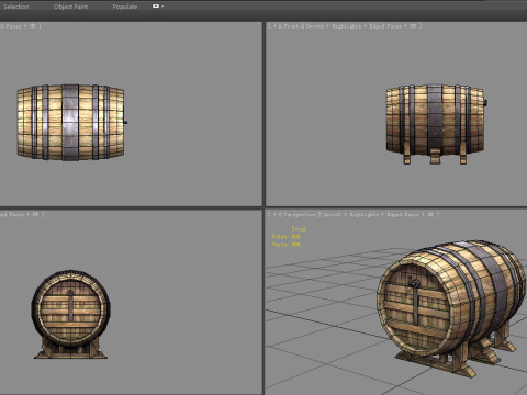 Wooden barrels for brewing 3D Model