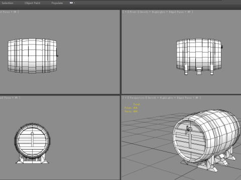 Wooden barrels for brewing 3D Model
