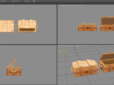 A locked wooden box - Hidden Treasure Chest Modelo 3D