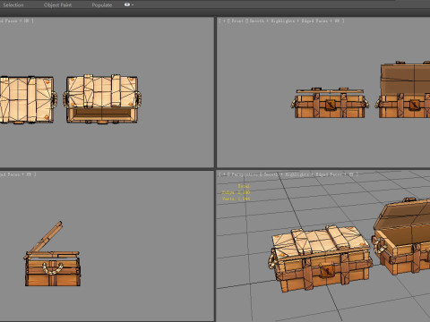 A locked wooden box - Hidden Treasure Chest Modelo 3D
