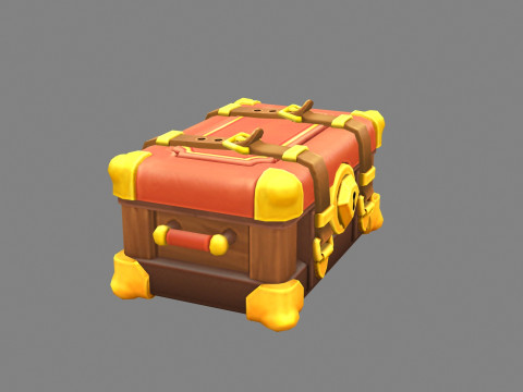 A locked box - cartoon luggage trunk 3Dモデル
