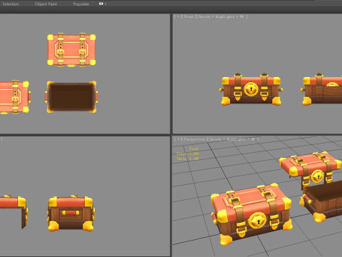 A locked box - cartoon luggage trunk 3Dモデル