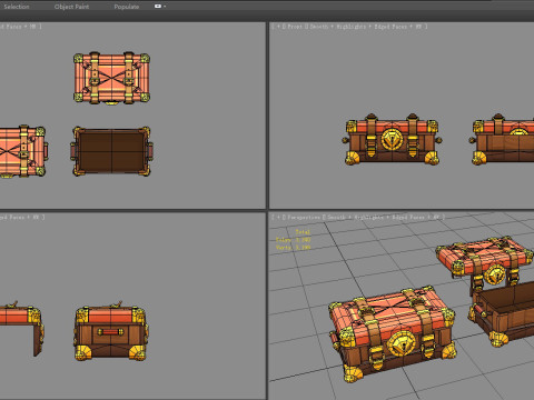 A locked box - cartoon luggage trunk 3Dモデル