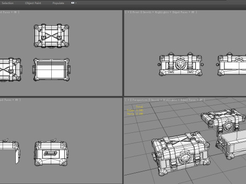 A locked box - cartoon luggage trunk 3Dモデル