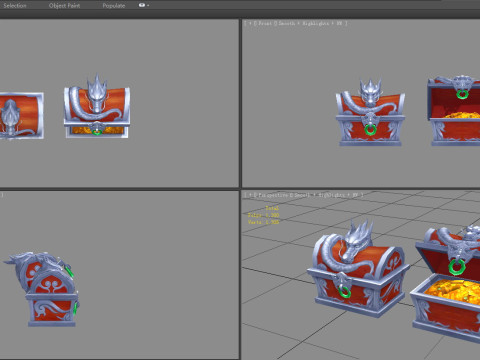 Cartoon treasure chest - dragon chest 3D Model