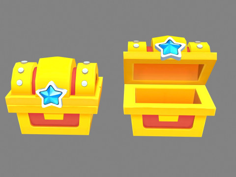 Cartoon Gold Chest 3D 模型