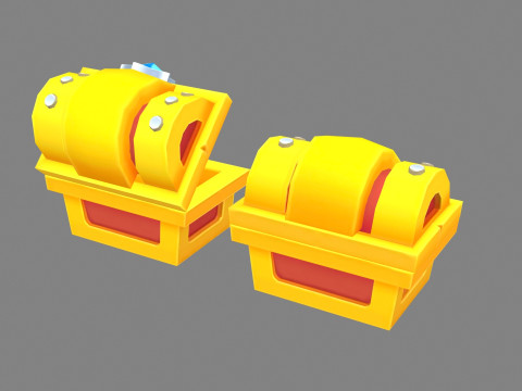 Cartoon Gold Chest 3D 模型