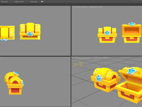 Cartoon Gold Chest 3D 模型