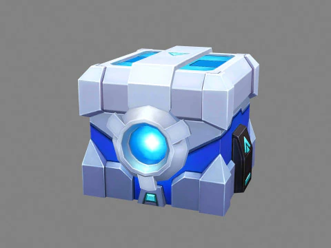 Metalowa skrzynia z kresk&oacute;wek - skrzynia techniczna Model 3D