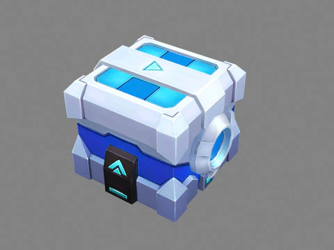Cartoon Metal Chest - Tech Chest 3D Model