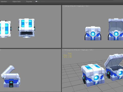 Cartoon Metal Chest - Tech Chest 3D Model