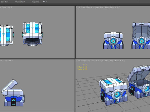 Cartoon Metal Chest - Tech Chest Modelo 3D
