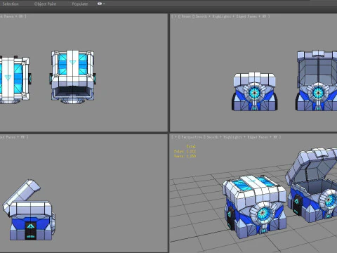 Cartoon Metal Chest - Tech Chest 3D Model