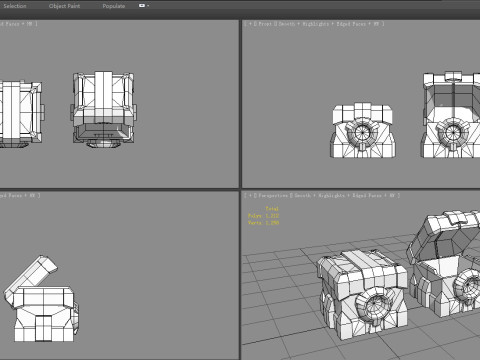 Cartoon Metal Chest - Tech Chest Modelo 3D