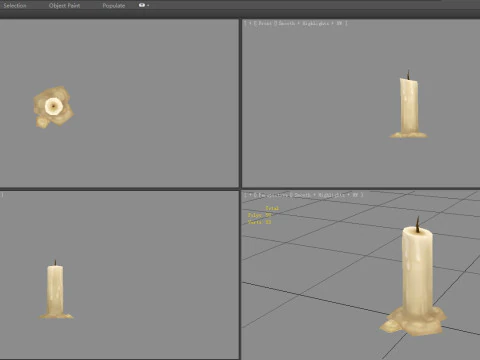 A extinguished candle 3D Model