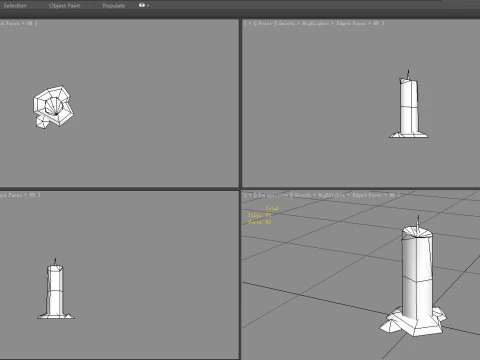 A extinguished candle 3D Model