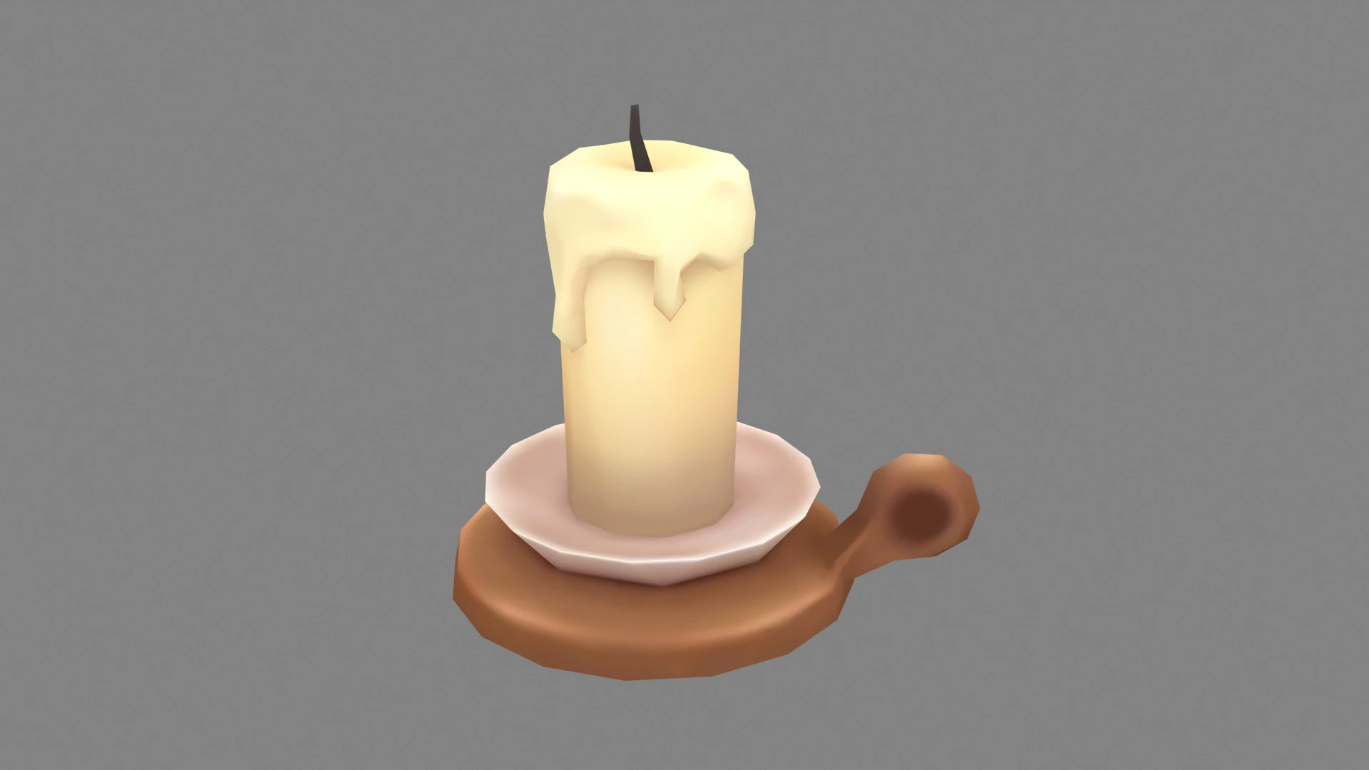 Cartoon candle holder 3D Model .c4d .max .obj .3ds .fbx .stl .blend 