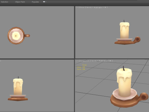Cartoon candle holder 3D Model