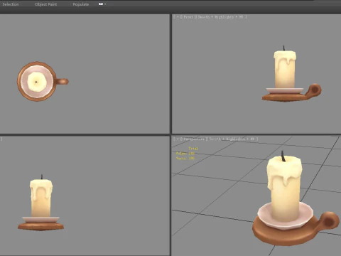 Cartoon candle holder 3D Model